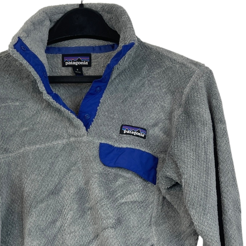 Patagonia Re Tool Snap T Pullover Women Small Gray Blue Polartec Fleece 25442